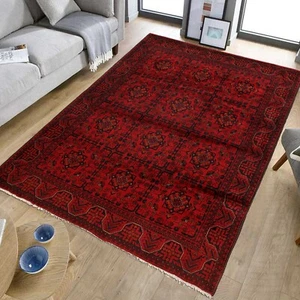 Traditional Handmade Oriental Khal Mahmadi Deep Red Area Rug 5'4 x 7'4 ft R23617 - Picture 1 of 8