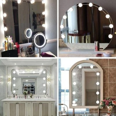 Mirror Vanity 10 Led Lights Makeup Up Bathroom Hollywood  Style Cosmetic Lights - Image 1 of 4