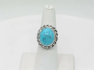 Amerikanische Ureinwohner Sterlingsilber & Kingman Türkis Navajo handgefertigter Ring Größe 7 - Bild 1 von 6