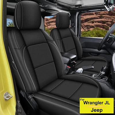 Fundas de coche de 5 asientos para Jeep Wrangler JL 4 puertas 2018-2025 cuero PU impermeables Foto 1 de 4