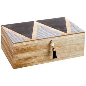 Juvale Small Wooden Decorative Box with Lid and Tassel for Jewelry - Picture 1 of 8