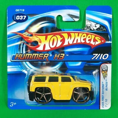 2005 Hot Wheels #037 Hummer H3 желтый первое издание: Blings 7/10 FTE короткая карточка - Изображение 1 из 4