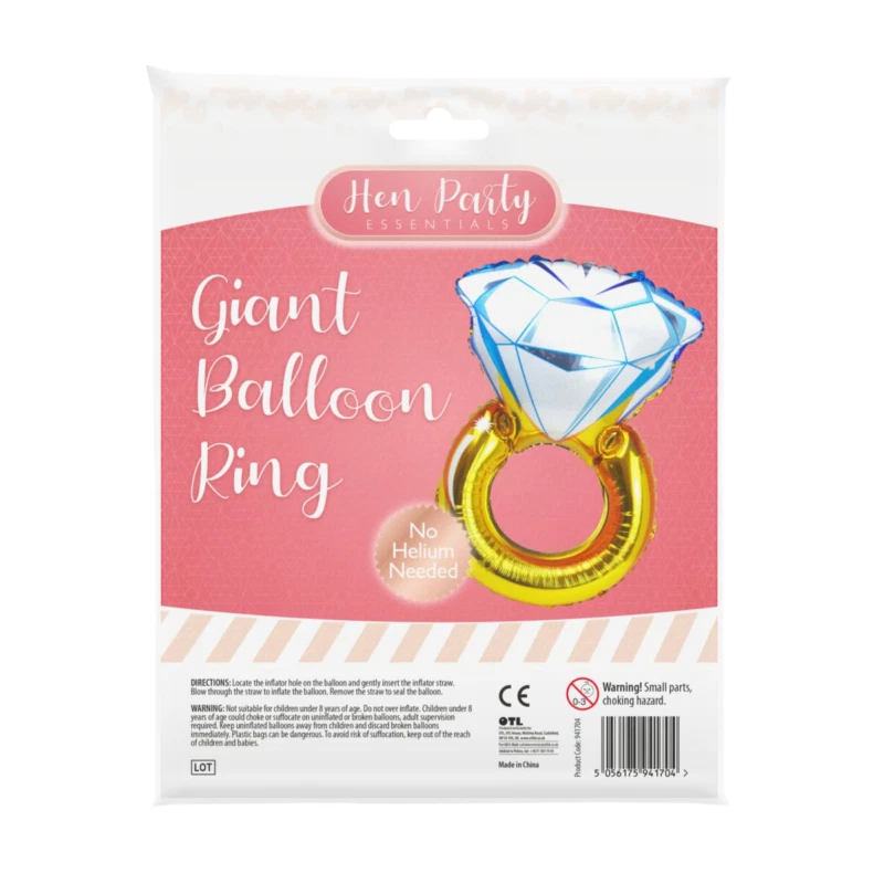 Globo de helio de lámina de celebración de boda anillo de diamantes Foto 1 de 1