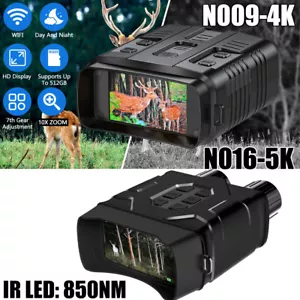 4K/5K 850nm Night Vision Binoculars WiFi Hunting Goggles 10x Zoom Video Recorder - Picture 1 of 19