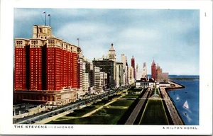 Vtg Chicago Illinois IL The Stevens Hilton Hotel Michigan Boulevard Postcard - Picture 1 of 2