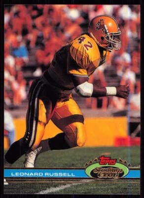 1991 Stadium Club Leonard Russell Rookie New England Patriots #435 - Image 1 of 2