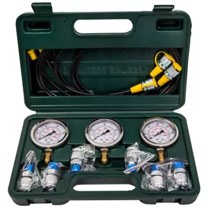 Hydraulic Pressure Gauge Test Kit Oil Gauges Test Hose Pressure Gauge Couplings - Picture 1 of 10