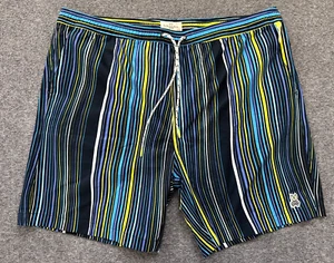 NUEVO CON ETIQUETAS $95 PSYCHO BUNNY Adkins Azul Marino Rayas Pantalones Cortos de Natación para Hombres 3XL - 42x8 - Imagen 1 de 11