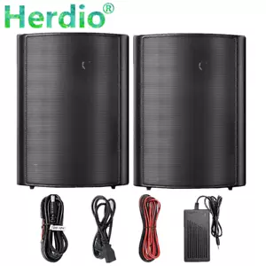 Herdio 2X400W Outdoor Bluetooth Speakers Wall Mounted PatioLoudspeakerWaterproof - Picture 1 of 30