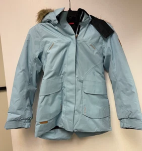 Reima Tec Mantel Mädchen Gr. 140 Winterjacke abnehmbare Kapuze Reißverschluss blau - Bild 1 von 5