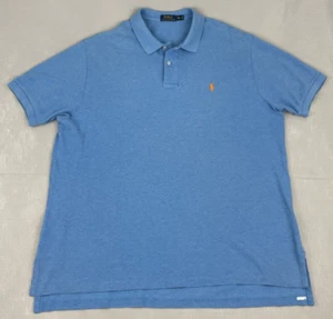 Camisa Polo Ralph Lauren Para Hombres XXL Azul Manga Corta Naranja Poni Rugby Golf - Imagen 1 de 13