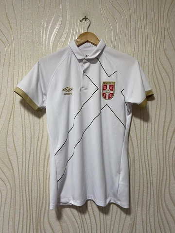 SERBIA 2014 2016 AWAY FOOTBALL SHIRT SOCCER JERSEY UMBRO sz S MEN WHITE Cover