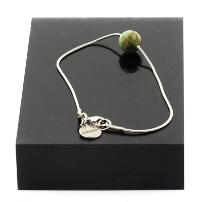 Armband Edelstahl 1 Perle Türkis Afrikanischer 8 Mm. Made IN Frankreich - Bild 1 von 2