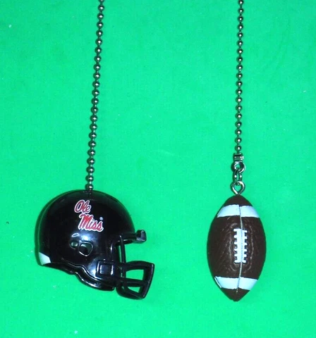 OLE MISS REBELS HELMET  & BALL CEILING FAN PULL CHAIN SET Cover
