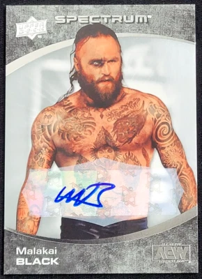 2021 UPPER DECK AEW SPECTRUM  MALAKAI BLACK AUTO AUTOGRAPH ALL ELITE WRESTLING - Image 1 of 2