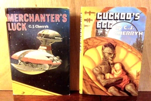 C J CHERRYH Cuckoo's Egg / Merchanter's Luck LOT of 2 HCDJ Books VTG Sci-Fi - Picture 1 of 6