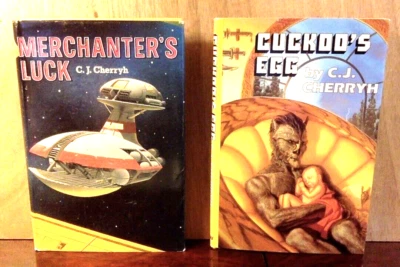 C J CHERRYH Cuckoo's Egg / Merchanter's Luck LOT of 2 HCDJ Books VTG Sci-Fi - Image 1 of 4