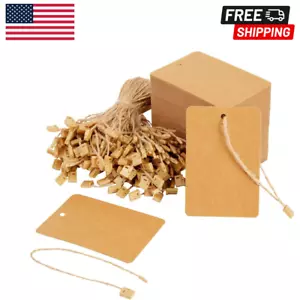 200 Stück große Kraftpapier Geschenkanhänger, Warenanhänger, braun, 2 x 4 Zoll - Bild 1 von 9