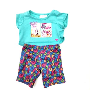 Build a Bear Paisley bunte Hose & grün Wild & Free T-Shirt Outfit Teddy - Bild 1 von 4