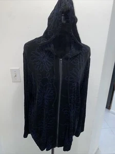 Chico's  Travelers Women's long Sleeve  black  Embroidered Jacket  Size 3 - Picture 1 of 8