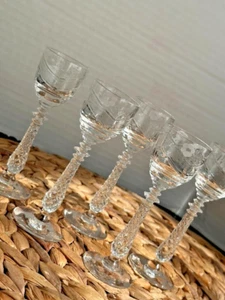 Libbey Rock Sharpe Breton Cut Glas Cordials Gläser Vintage Selten 5er Set - Bild 1 von 13