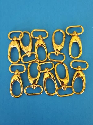 12 PCS Metal Bag Clasps Lobster Swivel Trigger Clips Snap Hook Buckle Gold - Image 1 of 4
