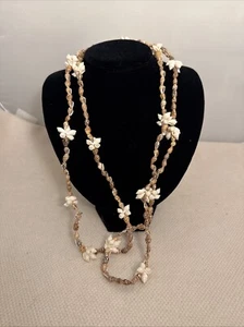 Wonderful Vintage Tiny Mixed Shells Shell  Lei Long Necklace 28” - Picture 1 of 6