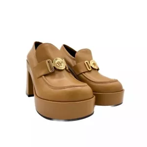 New with Box Versace Medusa Biggie Platform Loafers Brown 37 - Picture 1 of 7