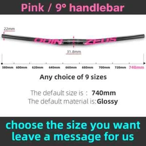 600-740mm Carbon Fiber Mountain Bike Handlebar 31.8mm Bicycle Flat or Rise Bar - Picture 1 of 48