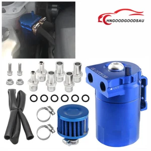 Oil Catch Can Kit Universal Aluminum Reservoir Baffled Tank with Breather Filter - Picture 1 of 11