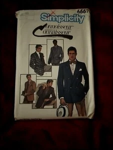 Simplicity 6667 Sewing Pattern Size 46 Connoisseur Jacket Single Double Breasted - Picture 1 of 4