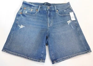 Pantalones Cortos Mujer Gap Azul Denim Tallas 0/25 y 4/27 Algodón Elastizado Envejecido 5" NUEVO - Imagen 1 de 4