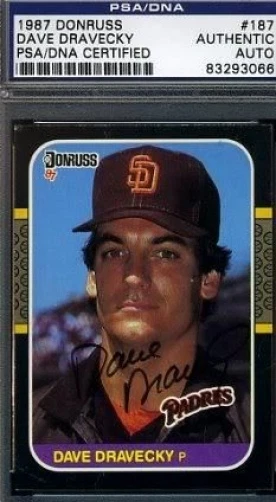 Dave Dravecky Signed 1987 Donruss Psa/dna Certed Autograph Authentic  - Image 1 of 1