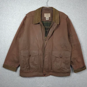 Vintage LL Bean Jacket Mens XL Waxed Canvas Flannel Lined Field Chore Hunting - Picture 1 of 12