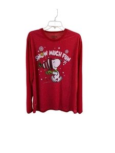 Kurz angegeben Damen Weihnachten Peanuts Schnee viel Spaß Pyjama NUR OBERTEIL Gr. 3X NEU - Bild 1 von 4