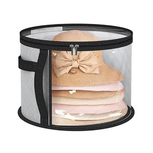 Portable Clear Hat Storage Organizer Bag with Reinforced Shape Protection - Picture 1 of 3
