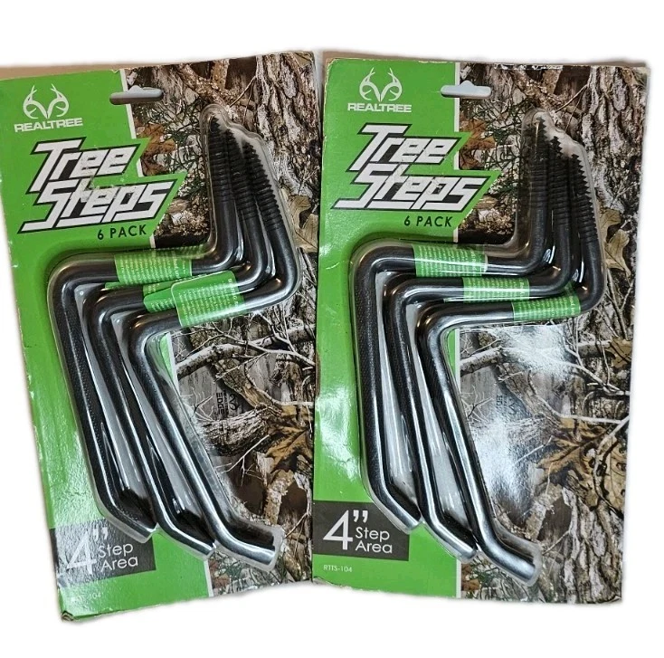 (2) PACK- RealTree Tree Steps 6 Pack 4" Step Area 300 LB Weight Capacity New - Image 1 of 1