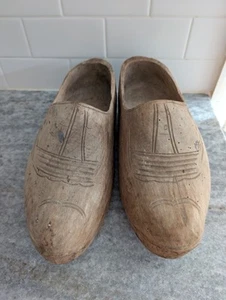 2 zuecos de madera tallados a mano vintage - Imagen 1 de 7