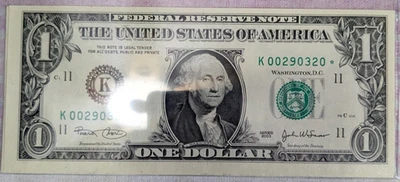 2003 One Dollar Federal Reserve STAR NOTE $1 LOW SERIAL NUMBER K0029320* - Image 1 of 2
