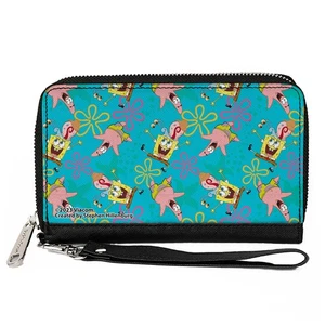 Nickelodeon Geldbörse, umlaufender Reißverschluss, SpongeBob Patrick und Gary Joy posiert und fließt... - Bild 1 von 9