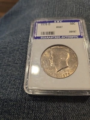 1976-D 67 Graded  UNC 50 Cent  - Image 1 of 3