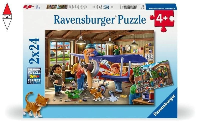 PUZZLE RAVENSBURGER PUZZLE 2X24 PZ MANUTENZIONE DI TRENI E AEREI - Immagine 1 di 1