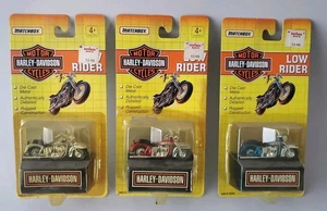 JUEGO (3) HARLEY-DAVIDSON LOW RIDER DIE CAST METAL 1992 MATCHBOX MOTOCICLETA HARLEY - Imagen 1 de 21
