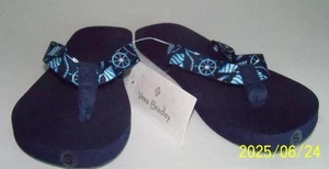 Vera Bradley Shore Enough Damen-Flip-Flop-Sandalen marineblau & weiß Small 5-6 neu mit Etikett - Bild 1 von 4