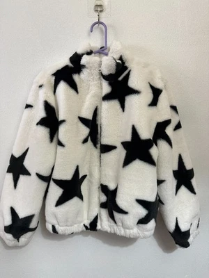 Chaqueta OLD NAVY, Imitación Piel Blanca con Estampado de Estrellas Negras, Niñas Talla Grande (10-12) Foto 1 de 4
