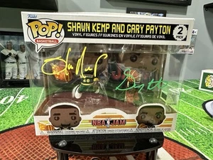 Shawn Kemp & Gary Payton NBA Jam Inscribed Funko Pop Seattle Sonics W/ COA - Picture 1 of 6