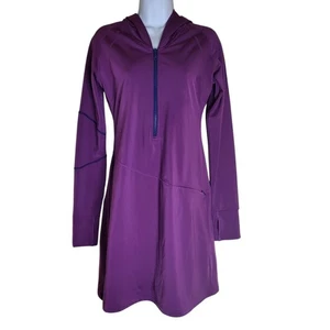 Vestido regulador con capucha Title Nine S púrpura ropa deportiva elástico cremallera frontal - Imagen 1 de 6