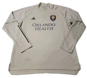Orlando City MLS Long-Sleeve Training Top Shirt Size 2XL Gray 1/4 Zip Adidas  - Picture 1 of 9