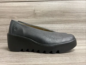Fly London Beso Womens Black Leather Loafers & Slip Ons Casual Shoes 41 US 10.5 - Picture 1 of 10