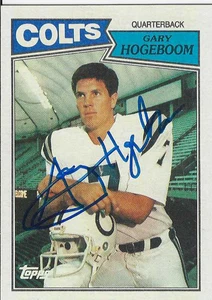 Tarjeta autografiada personalmente de Gary Hogeboom Indianapolis Colts/Central Michigan - Imagen 1 de 1